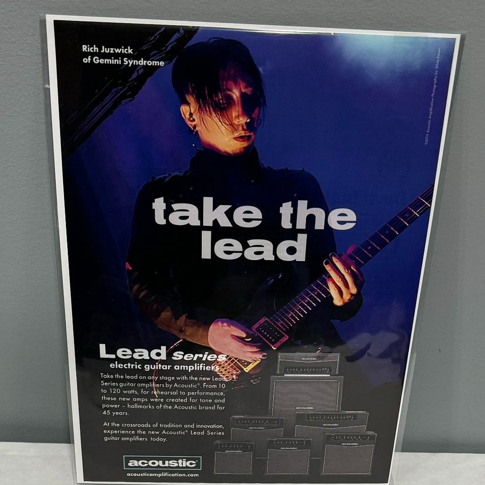 RICH JUZWICK of GEMINI SYNDROME - ACOUSTIC AMPS - 2012 Print Advertisement